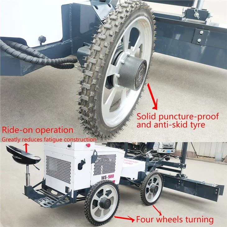 VANSE WS-980 High Efficiency Land Ground Tool Air-cooled 4 Stroke Vibratory Floor Paving Concrete Laser Screed Leveling Machine